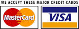 Visa and Mastercard accepted as payment